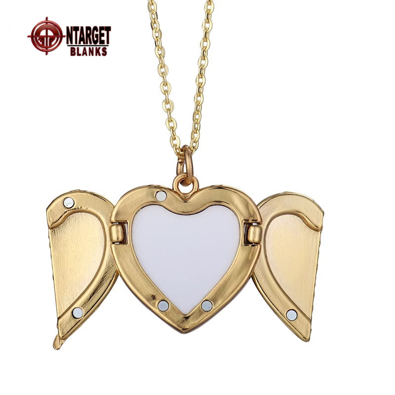 Angel Wings Heart Shaped Necklace