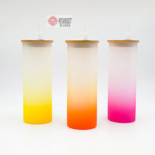 Load image into Gallery viewer, 18 oz Gradient Color Sublimation Glass Tumblers
