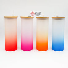 Load image into Gallery viewer, 18 oz Gradient Color Sublimation Glass Tumblers
